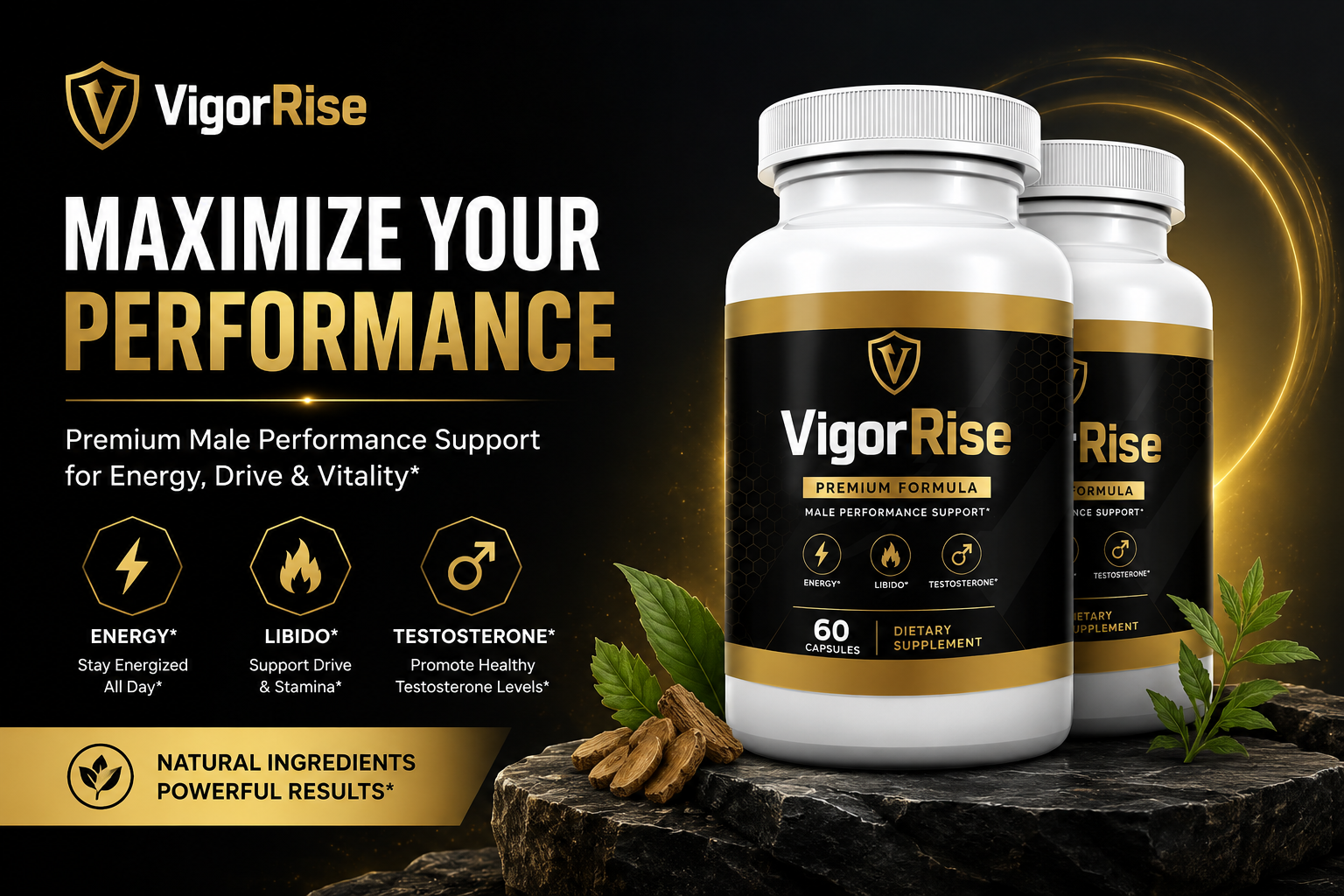 VigorRise 3 Bottles Showcase
